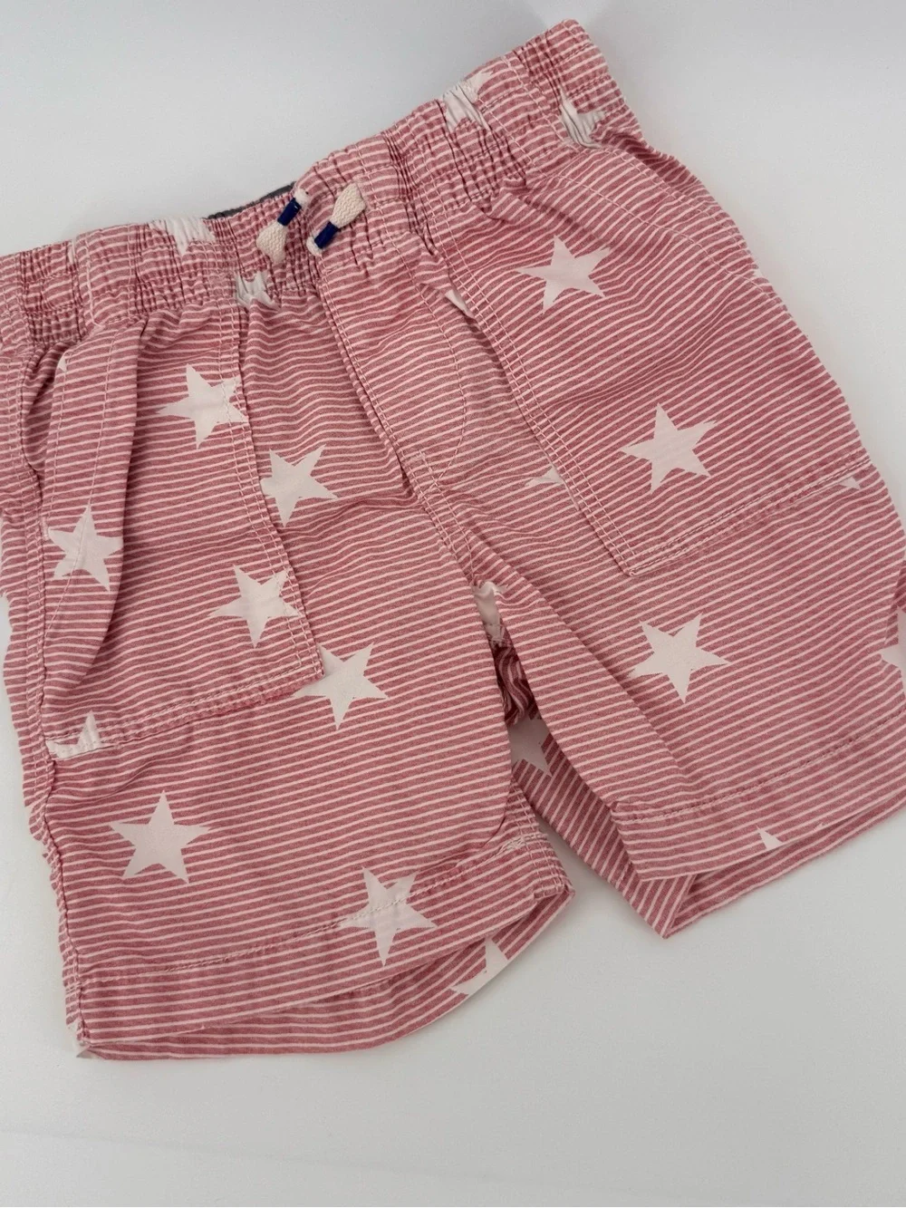 Baby GAP Red White Star Striped Boys Pull-On Shorts
